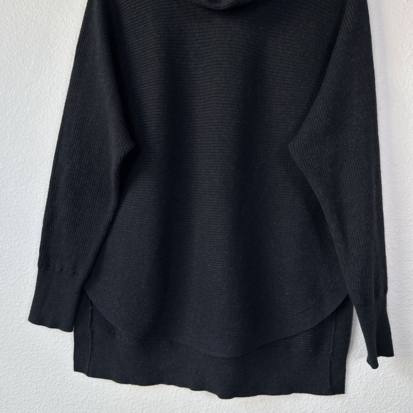 Allsaints women size L Rio Roll neck sweater wool cotton black dolman sleeve - Picture 3 of 11